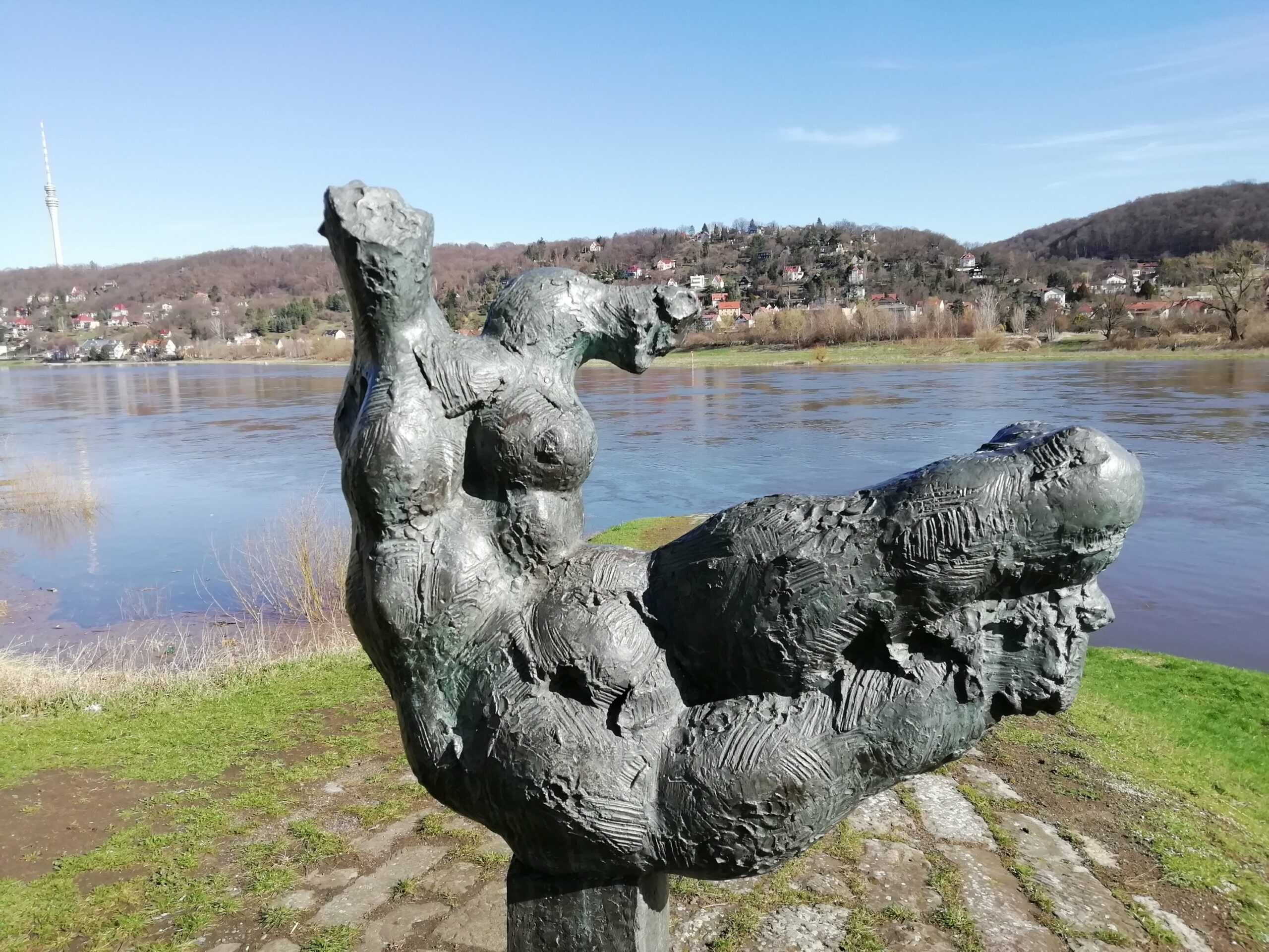 Die Elbe - Skulptur am Laubegaster Ufer