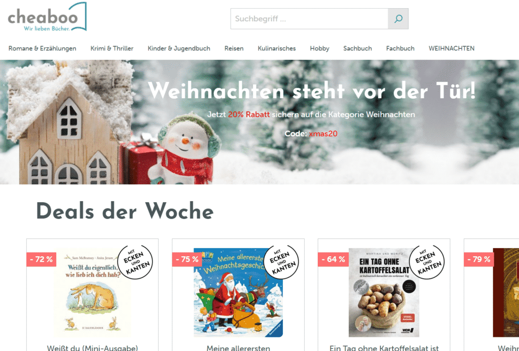 cheaboo - günstige Bücher - bis 90% im Preis reduziert