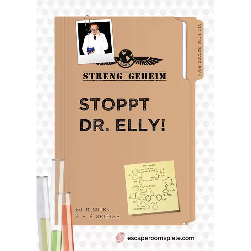 Kinder Escape Game für zu Hause Stoppt Dr. Elly