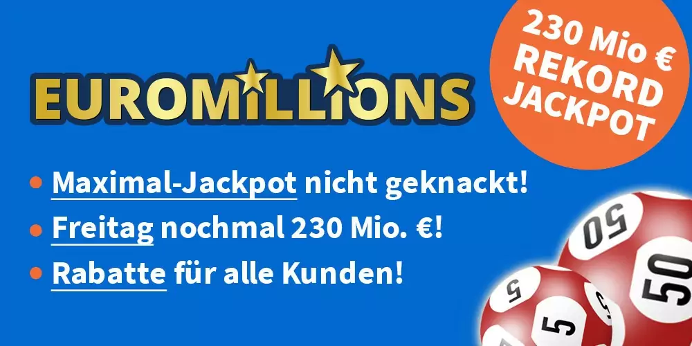 230 Millionen-EuroMillions online in Deutschland spielen