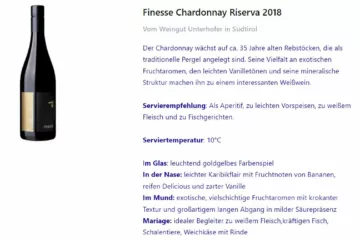 Finess Chardonnay Riserva 2018 mit 25% Rabatt