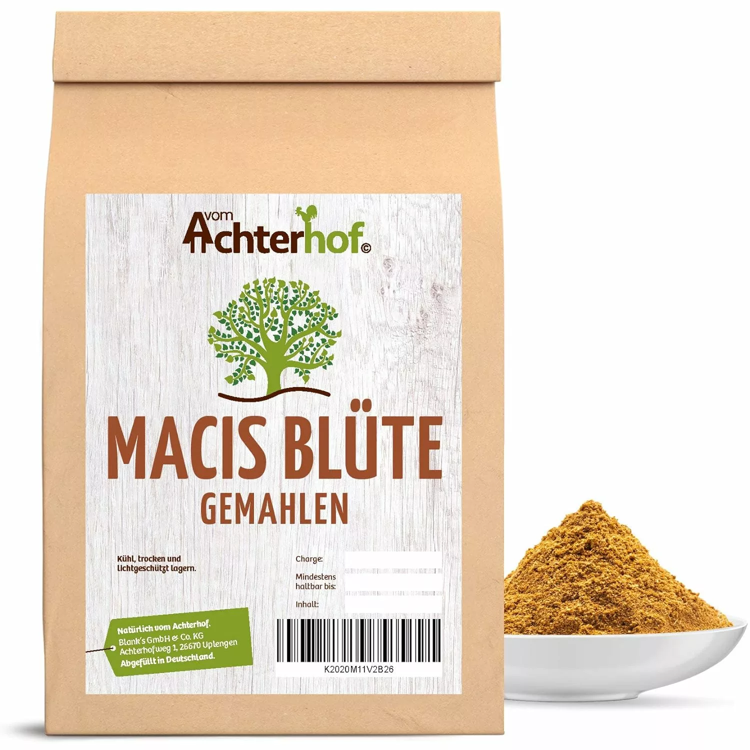 Macis Macisblüte Muskat-Blüte gemahlen 100 g natürlich vom-Achterhof