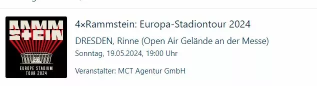 Rammstein- Tickets