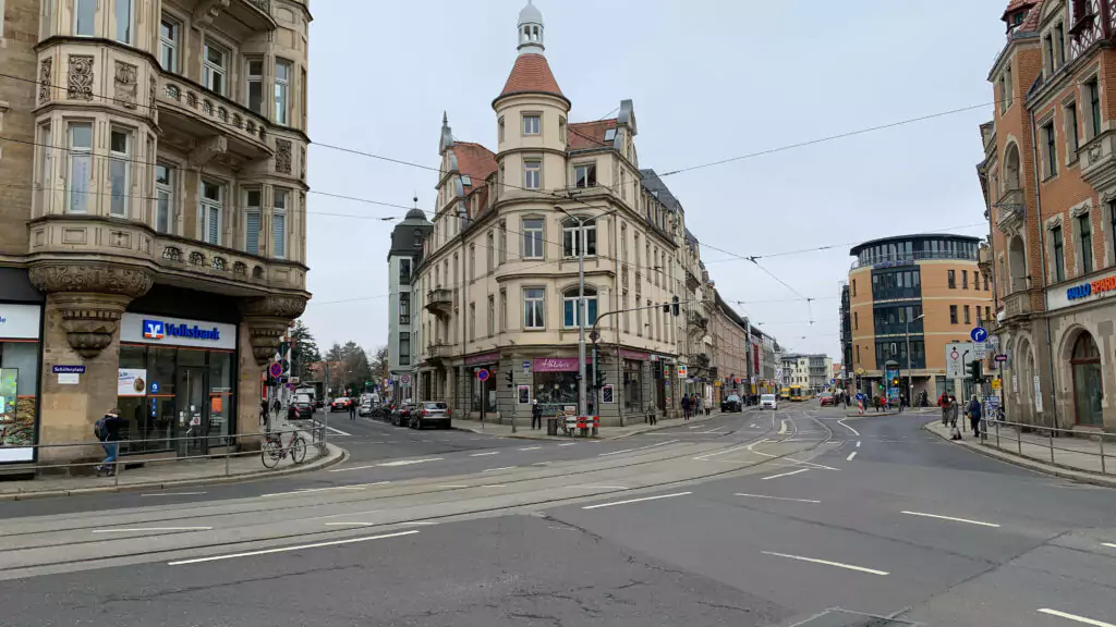 Blick zur Zentralhaltestelle