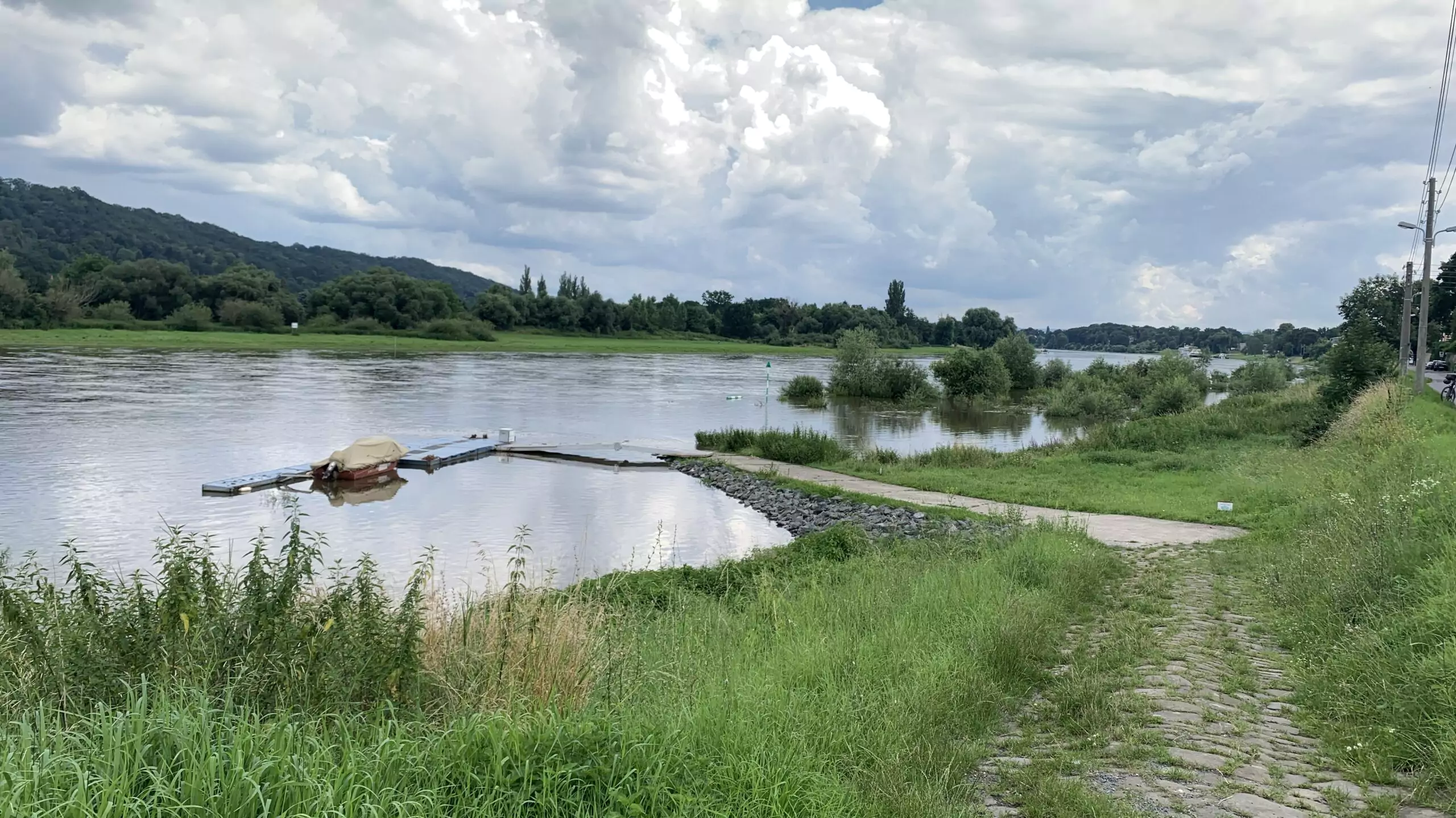 Bootssteg an der Elbe